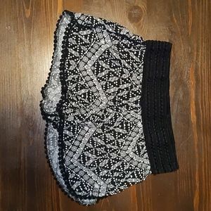 Black and white shorts